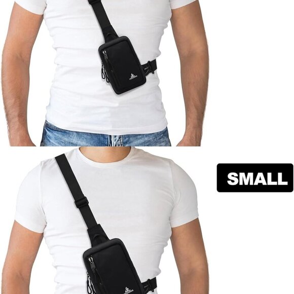 Small Crossbody Bag Nylon Water Resistant Compact Travel Running Phone - Picture 7 of 9